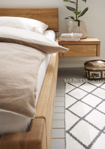 Bettgestell 1660 - Liegefläche ca. 180x200 cm, Wildeiche massiv, geölt