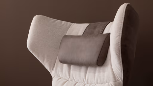 Drehsessel Houston Relax - Größe M, inkl. Relaxfunktion (motorisch), Aufstehhilfe und Kopfstütze, Stoff, außen Taupe/innen Natur