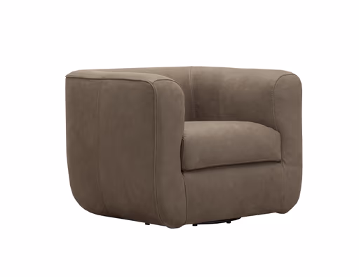 Sessel Stormy - drehbar, Leder, Taupe