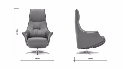 Relaxsessel Girona - Relaxfunktion (motorisch), Leder, Braun