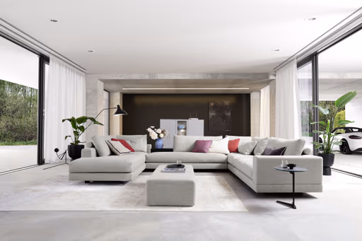 Ecksofa Cuneo - Longchair links, 2,5-Sitzer, Ecke rechts, Stoff, Hellgrau