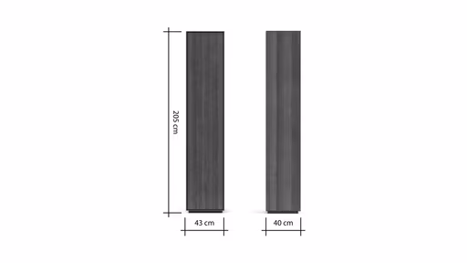 Vitrine Saratoga - links, Buche massiv, silbergrau geölt