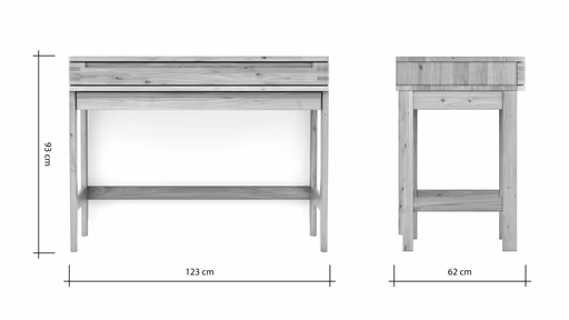 Homeoffice-Schreibtisch Cartago Soft - Wildeiche massiv, bianco geölt