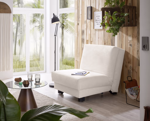 Faltsessel Easy Optik A - ohne Armlehnen inkl. Schlaffunktion, Cord, Beige