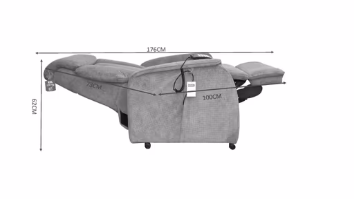 TV-Sessel MARIN - Aufstehhilfe, Relaxfunktion, Kopfteilverstellung, Leder, Dunkelbraun