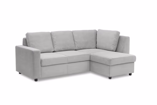 Ecksofa PRO FLEXX - 2-Sitzer, Ecke rechts, Stoff, Silbergrau