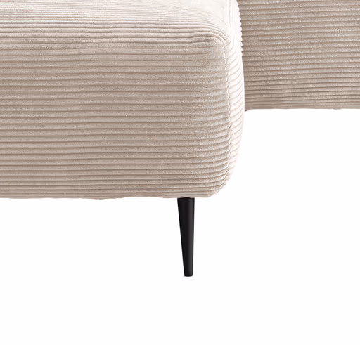 Ecksofa - 2-Sitzer, Ecke rechts inkl. 2 verstellbar Armlehnen, Stoff, Beige