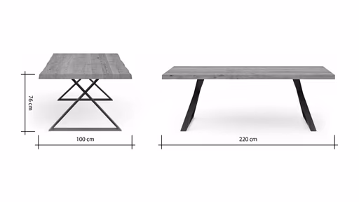Esstisch Clifton - LB ca. 220x100 cm, Zerreiche massiv