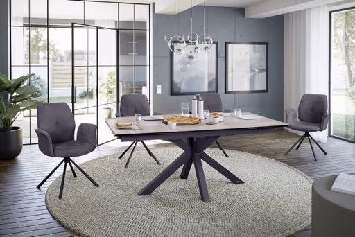 Esstisch MELANIA - ausziehbar, LB ca. 180x95, Keramik, Braun