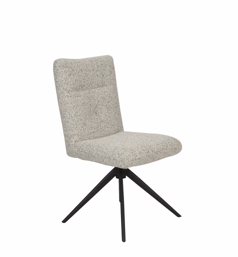 Stuhl MYLENE - drehbar, Stoff, Schwarz-Weiß