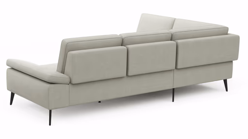 Ecksofa Houston - 1-Sitzer mit Abschlussteil links, Eckelement und 2,5-Sitzer rechts, inkl. Sitztiefenverstellung und Armlehne klappbar, Stoff, Natur