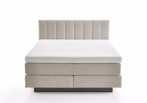 Boxspringbett - Liegefläche ca. 180x200 cm, Stoff, Natur