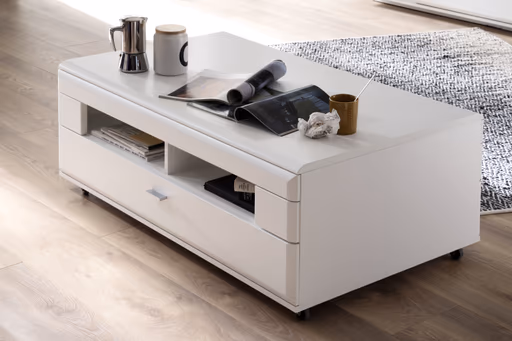 Couchtisch - mit Schubkasten, LBH ca. 70x115x44 cm, Weiß