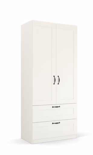 Drehtürenschrank ROMAN SPIN- B ca. 91 cm, Weiß, Landhausoptik