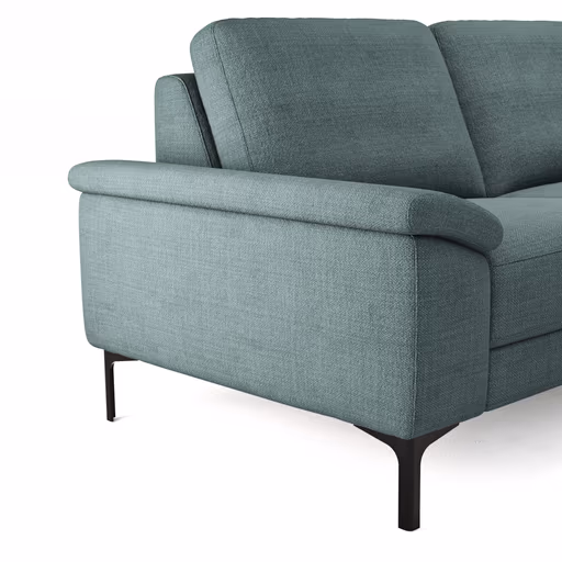 Ecksofa Anna - 2,5-Sitzer mit Longchair rechts, Relaxfunktion/Sitzvorzug motorisch, Stoff, Aqua