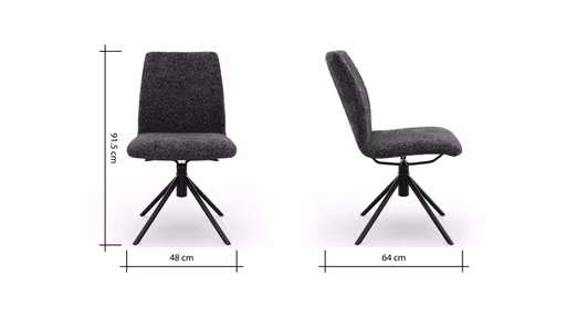 Stuhl Sedana - drehbar, Stoff, Dunkelgrau