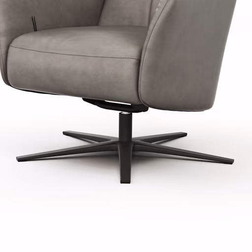 Sessel Noto Relax II - Rückenlehne verstellbar, Leder, Eisengrau