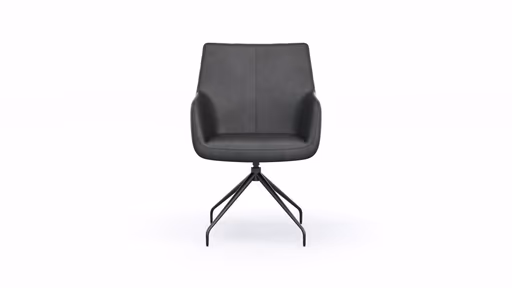Armlehnstuhl Newcastle - drehbar, Leder, Anthrazit