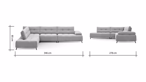 Ecksofa Comodo - Ecke links, 2,5-Sitzer, Stoff, Offwhite