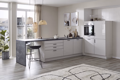 Winkelküche 51.170 GL 4 522, Muschelweiß