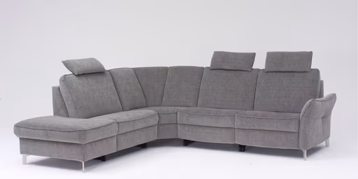 Ecksofa - Ecke links mit 2,5-Sitzer, Stoff, Grau