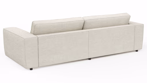 Ecksofa Lilaia - Chaise Longue XL mit 1,5-Sitzer XL rechts, Stoff, Creme