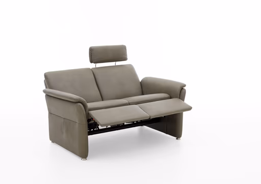 Sofa - 2-Sitzer, Relaxfunktion (motorisch), Leder, Rauchbraun