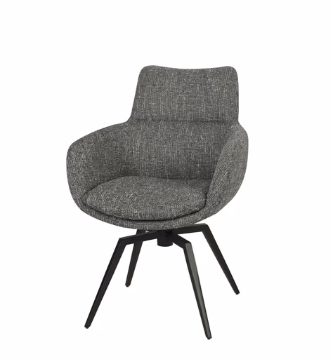Armlehnstuhl MAXINE - drehbar, Stoff, Grau