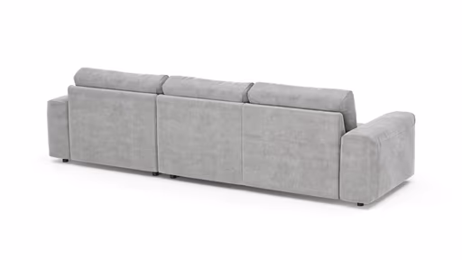 Ecksofa Balok - 2,5-Sitzer mit Longchair groß rechts, Stoff, Eisengrau