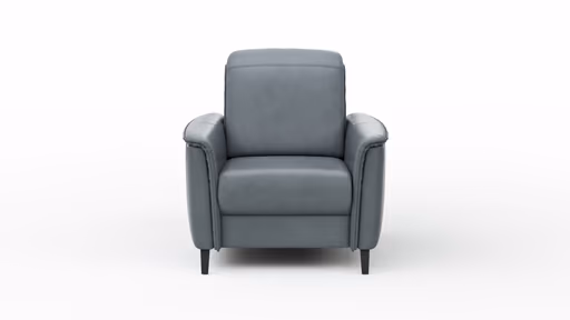 Sessel Bolivien - Kopfteil verstellbar, Leder, Steel