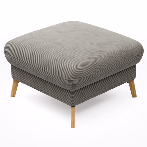 Hocker Maryville - LB ca. 74x74 cm, Stoff, Grau
