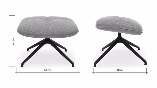 Hocker Unn - Stoff, Grau