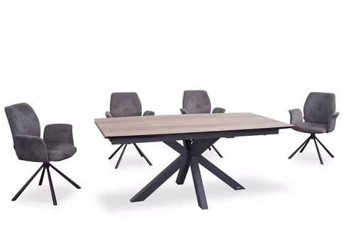 Armlehnstuhl MANOA - drehbar, Stoff, Dunkelgrau