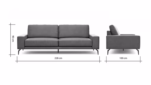 Sofa Redington - 3-Sitzer, Stoff, Hellgrau