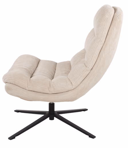 Relaxsessel mit Hocker - drehbar, Cord, Beige