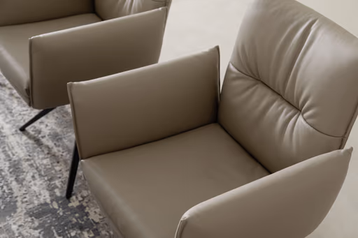 Armlehnstuhl Coscino - Leder, Safari