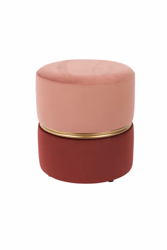 Hocker Svala B - Velour, Rosa, Robinrot