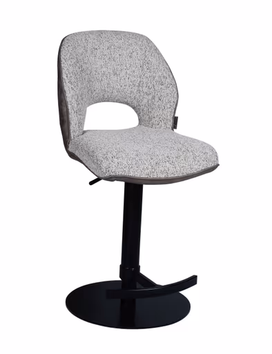 Barhocker MAILE - drehbar, höhenverstellbar, Stoff, Braun