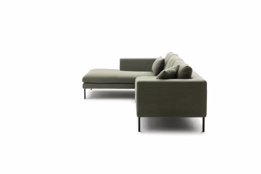 Ecksofa Helmi - Longchair links, 2,5-Sitzer, Stoff, Eukalyptus