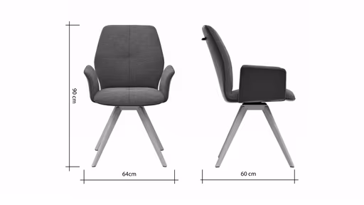 Armlehnstuhl Dinner - Stoff, Dunkelbraun