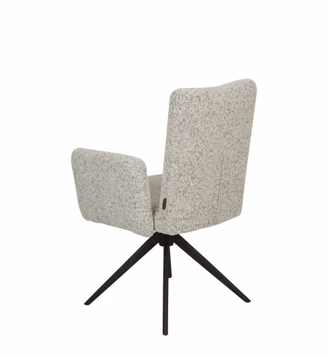 Armlehnstuhl MYLENE - drehbar, Stoff, Schwarz-Weiß