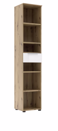 Büroregal - B ca. 40 cm, Artisan Eiche Nachbildung, Weiß