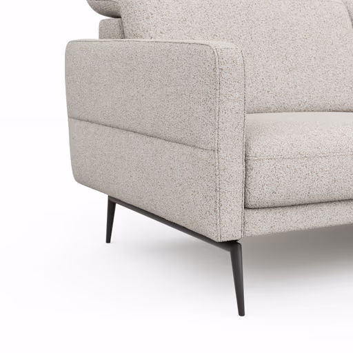 Sofa Estrela 2.0 - 2,5-Sitzer inkl. Kopfteil/Armteil verstellbar und Sitzvorzug motorisch, Stoff, Creme