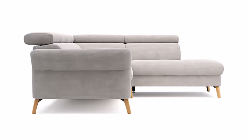 Sofa Maryville - 2,5-Sitzer mit Eckelement und Abschlussteil medium rechts, inkl. Kopfteil verstellbar, Stoff, Beige