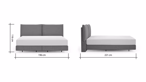 Boxspringbett Alpin - Liegefläche ca. 180x200 cm, Stoff, Anthrazit