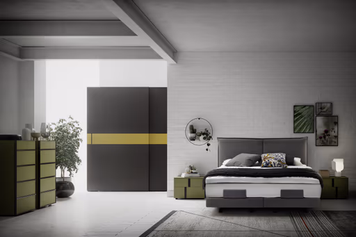 Nachttisch Loretto - Lack matt, Anthrazit