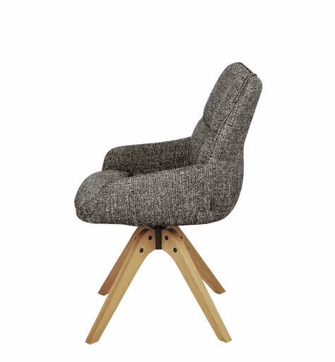 Armlehnstuhl MATTEA - drehbar, Stoff, Braun