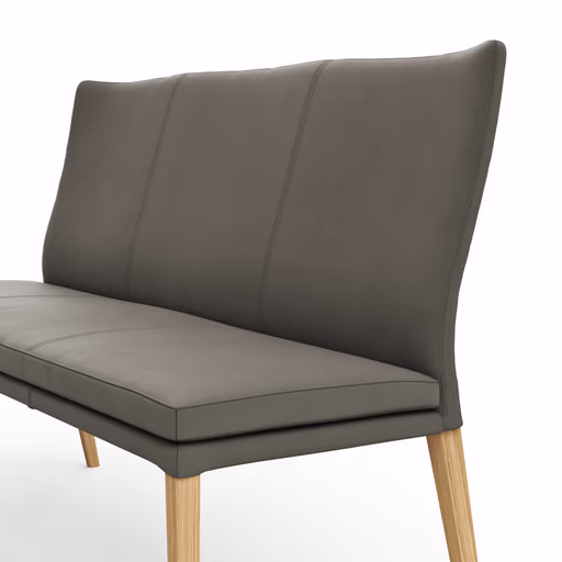 Polsterbank Tuma - Breite ca. 155 cm, Leder, Graubraun