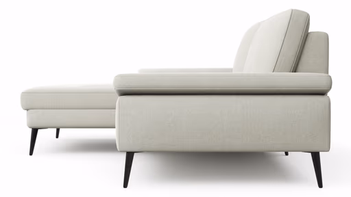 Ecksofa Houston - Longchair groß links mit 1,75-Sitzer, inkl. Sitztiefenverstellung und Armlehne klappbar, Stoff, Natur