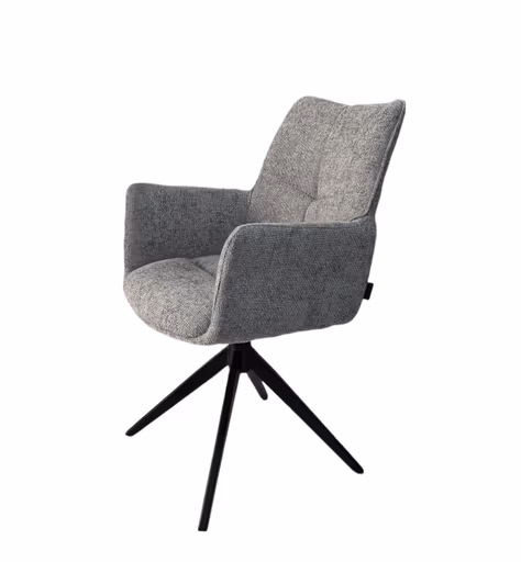 Armlehnstuhl MILENA - drehbar, Stoff, Silberfarben